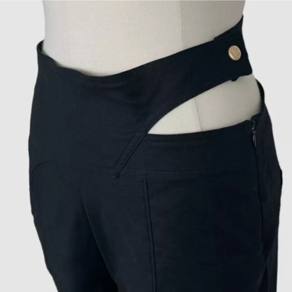 BNWT Cult Gaia Flared Black Boot-Cut Pants w/Slits, Size 6 - Picture 8 of 10